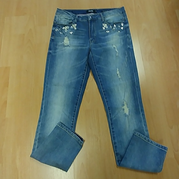 Nanette Lepore Boyfriend Jeans with Bling - Picture 1 of 8